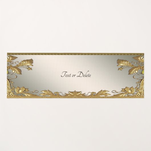 金ゴールドエレガント装飾フローラヨガマット ヨガマット (正面(横))