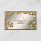 金ゴールドエレガント装飾フローラ名刺 名刺 (裏面)