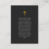 金ゴールドエレガント装飾葬儀祈りの言葉カード プレイスカード (裏面)