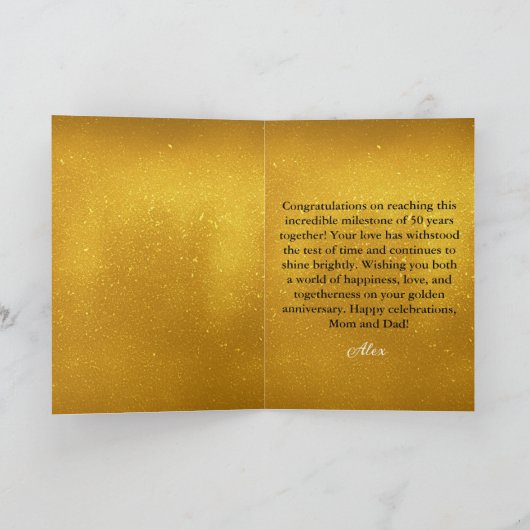 金ゴールドエレガント親写真創立50周年記念 カード (内部)