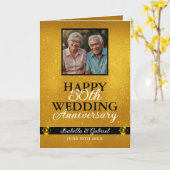 金ゴールドエレガント親写真創立50周年記念 カード (黄色い花)