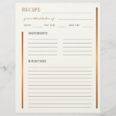 金ゴールドエレガント調理師レシピの台所から空白の レターヘッド (正面)