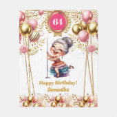 金ゴールドエレガント赤面おもしろいおばあちゃんギフトブランケット フリースブランケット (正面)