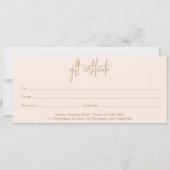 金ゴールドエレガント赤面ピンクのビジネスのギフト券 (裏面)