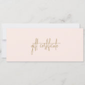 金ゴールドエレガント赤面ピンクのビジネスのギフト券 (正面)