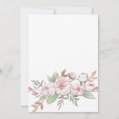 金ゴールドエレガント赤面ピンクミントフローラブライダルシャワー 招待状 (裏面)