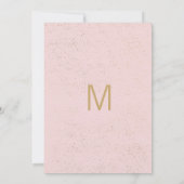 金ゴールドエレガント赤面ピンク冬ベビーシャワーインビタット 招待状 (裏面)