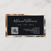 金ゴールドエレガント赤面大理石ゲートQRコード 名刺 (裏面)