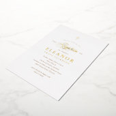 金ゴールドエレガント金ゴールドクロス書道バプテスマ 箔招待状 (回転した状態)