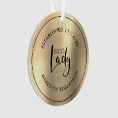 金ゴールドエレガント金属ボス女性確立日 オーナメント (正面)