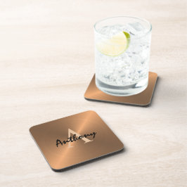 金ゴールドエレガント金属青銅モノグラムパーソナライズされた コースター