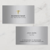 金ゴールドエレガント銀の医療請求 名刺 (正面/裏面)