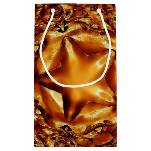 金ゴールドエレガント銅クリスマススターシック抱き枕 スモールペーパーバッグ (裏面)