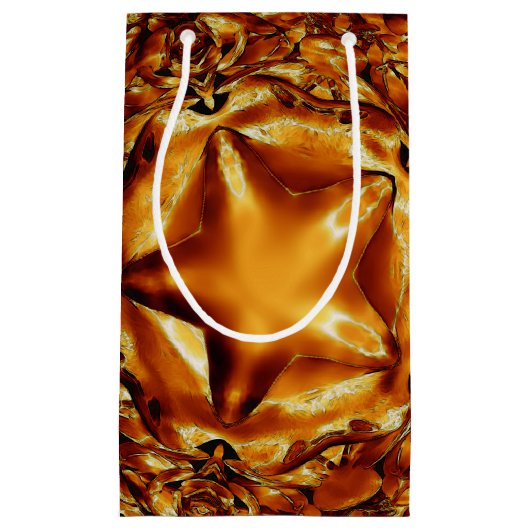 金ゴールドエレガント銅クリスマススターシック抱き枕 スモールペーパーバッグ (正面)