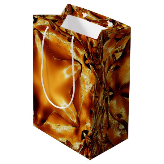 金ゴールドエレガント銅クリスマススターシック抱き枕 ミディアムペーパーバッグ (裏面アングル)