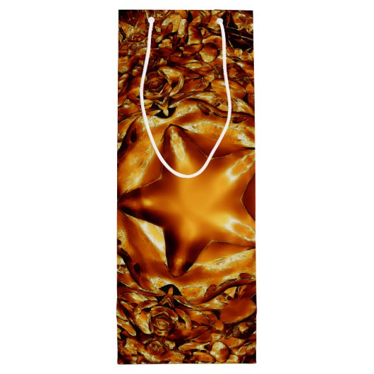 金ゴールドエレガント銅クリスマススターシック抱き枕 ワインギフトバッグ (裏面)