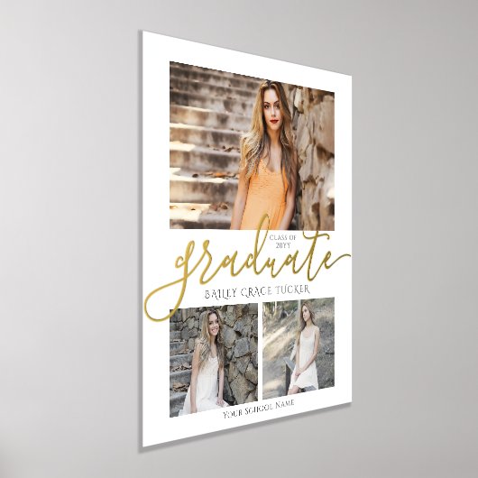 金ゴールドエレガント院卒期卒業記念 箔ポスター (レイダウン)