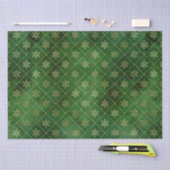 金ゴールドエレガント雪片ヴィンテージ菱形模様 薄葉紙 (クラフト)