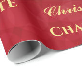 金ゴールドエレガント雪片名テンプレートクリスマス ラッピングペーパー (ロールコーナー)