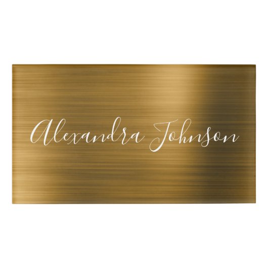 金ゴールドエレガント高級フォイルモダン 名札 (正面)