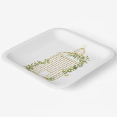 金ゴールドエレガント鳥籠の茎葉付き紙プレート ペーパープレート (傾斜あり)