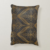 金ゴールドエレガント黒ダマスクパターン アクセントクッション (裏面(縦))