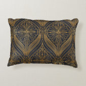 金ゴールドエレガント黒ダマスクパターン アクセントクッション (裏面)