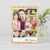 金ゴールドエレガント5枚の写真のクリスマス シーズンカード (スタンド正面)