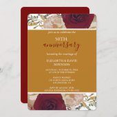 金ゴールドエレガント50周年結婚招待状 招待状 (正面/裏面)