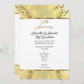 金ゴールドエレガント50周年結婚記念 招待状 (正面/裏面)