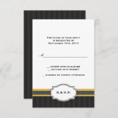 金ゴールドエレガント50周年RSVP対応カード 出欠カード (正面/裏面)