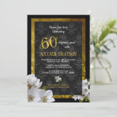 金ゴールドエレガント60th誕生日パーティフォト招待状 招待状 (スタンド正面)