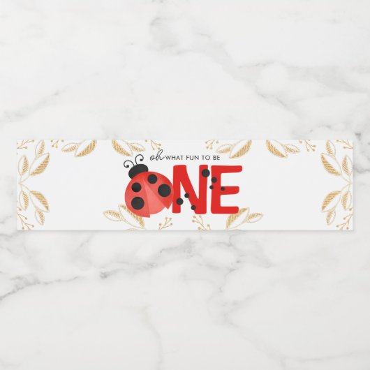 金ゴールドエレガント&ウォーター色ラディバグおもしろいを1にする ペットボトルラベル (シングルラベル)