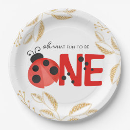 金ゴールドエレガント&ウォーター色ラディバグおもしろいを1にする ペーパープレート