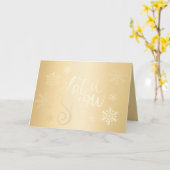金ゴールドエレガント·クリスマスが雪を降らす カード (黄色い花)