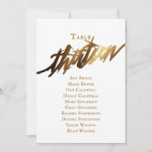 金ゴールドエレガント・スクリプト表番号13座席表 招待状 (裏面)