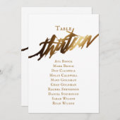 金ゴールドエレガント・スクリプト表番号13座席表 招待状 (正面/裏面)