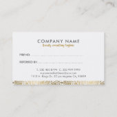 金ゴールドエレガント&ホワイトペイズリーレース紹介カード 紹介カード (裏面)