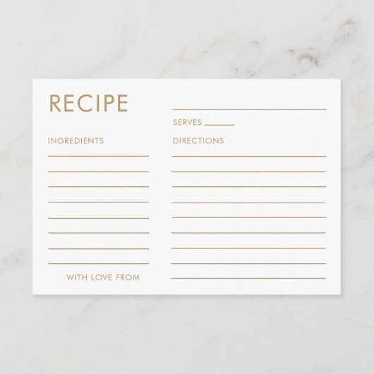 金ゴールドエレガント&ホワイトレシピfor the Bride エンクロージャーカード (裏面)