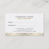 金ゴールドエレガント&ホワイト伝統レース紹介カード 紹介カード (裏面)