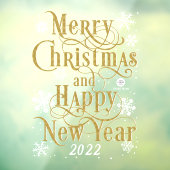 金ゴールドエレガント・メリー・クリスマスと新年  ウィンドウサイン (シート3)