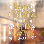 金ゴールドエレガント・メリー・クリスマスと新年  ウィンドウサイン (シート2)