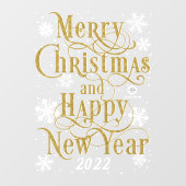 金ゴールドエレガント・メリー・クリスマスと新年  ウィンドウサイン (シート)
