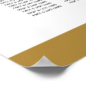 金ゴールドエレガント・モノグ結婚ラムの座席表 ポスター (角)