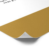 金ゴールドエレガント・モノグ結婚ラムの座席表 ポスター (角)