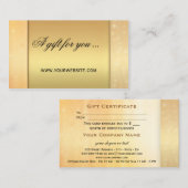 金ゴールドエレガント《写真》ぼけ味ギフト証明書テンプレート 割引カード (正面/裏面)