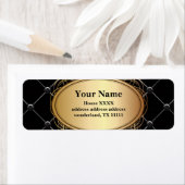 金ゴールドエレガント，黒，差出人住所ラベル ラベル (インサイチュ)