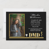 金ゴールドエレガントDMDアスクレピウス歯科の卒業 案内状 (正面)