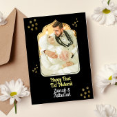 金ゴールドエレガントEIDフォトグリーティングカード 招待状