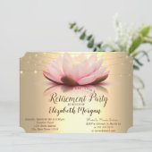 金ゴールドエレガントLotus String Lights退職パーティー 招待状 (スタンド正面)